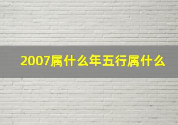 2007属什么年五行属什么