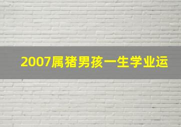 2007属猪男孩一生学业运