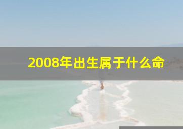 2008年出生属于什么命