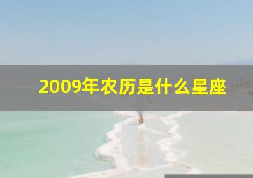 2009年农历是什么星座