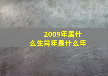 2009年属什么生肖年是什么年