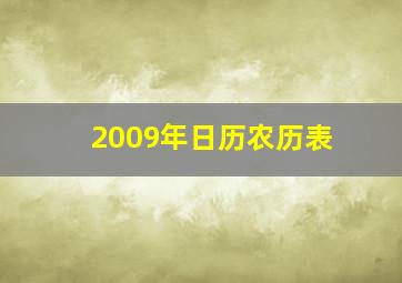 2009年日历农历表