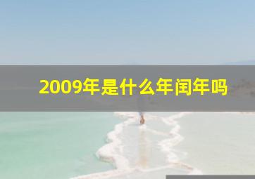 2009年是什么年闰年吗