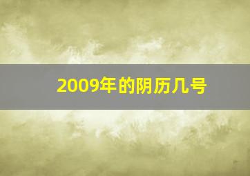 2009年的阴历几号