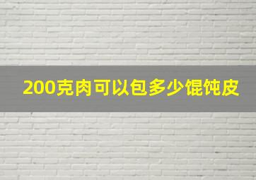 200克肉可以包多少馄饨皮