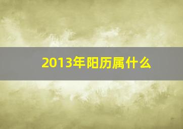 2013年阳历属什么