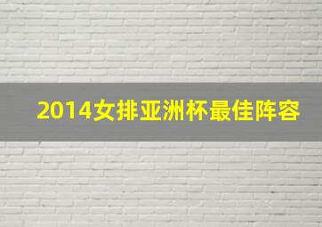 2014女排亚洲杯最佳阵容