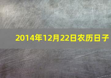 2014年12月22日农历日子