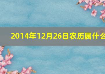 2014年12月26日农历属什么