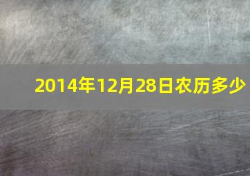 2014年12月28日农历多少