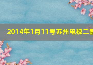 2014年1月11号苏州电视二套