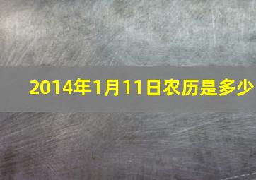 2014年1月11日农历是多少