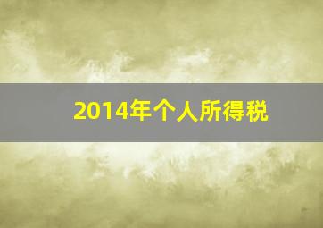 2014年个人所得税