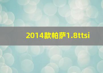 2014款帕萨1.8ttsi