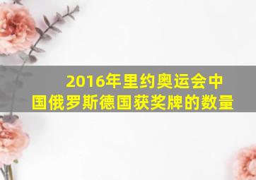 2016年里约奥运会中国俄罗斯德国获奖牌的数量