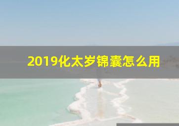 2019化太岁锦囊怎么用