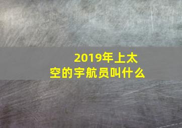 2019年上太空的宇航员叫什么