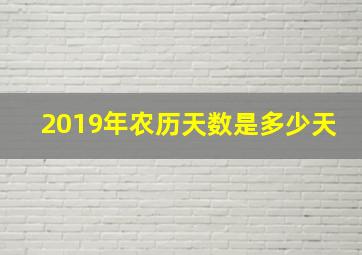 2019年农历天数是多少天