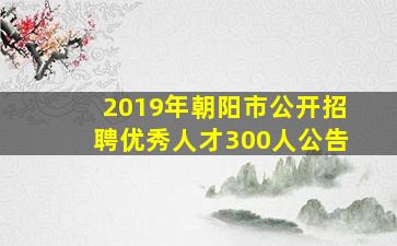 2019年朝阳市公开招聘优秀人才300人公告