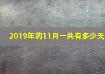 2019年的11月一共有多少天