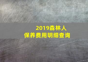 2019森林人保养费用明细查询