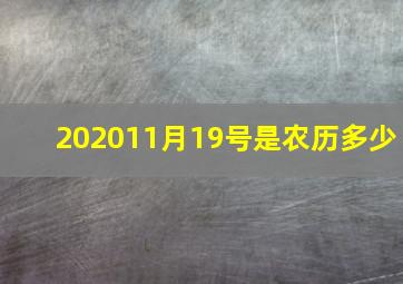 202011月19号是农历多少