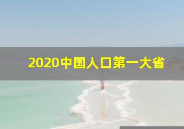 2020中国人口第一大省