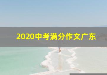 2020中考满分作文广东