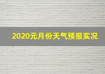 2020元月份天气预报实况