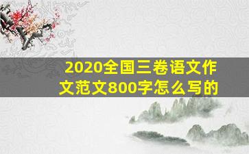 2020全国三卷语文作文范文800字怎么写的