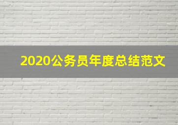 2020公务员年度总结范文