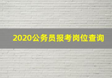 2020公务员报考岗位查询