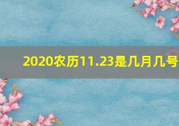 2020农历11.23是几月几号