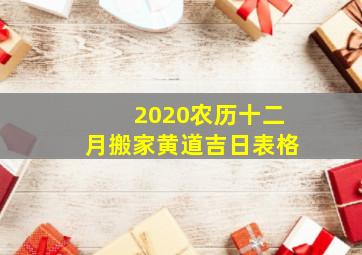 2020农历十二月搬家黄道吉日表格