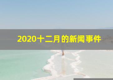 2020十二月的新闻事件