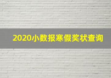 2020小数报寒假奖状查询