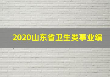 2020山东省卫生类事业编