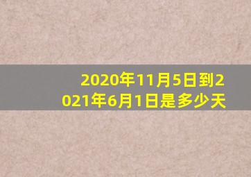 2020年11月5日到2021年6月1日是多少天