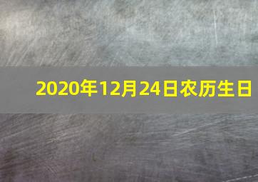 2020年12月24日农历生日