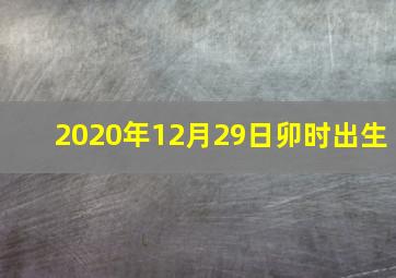 2020年12月29日卯时出生