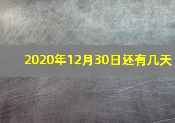 2020年12月30日还有几天