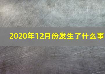 2020年12月份发生了什么事