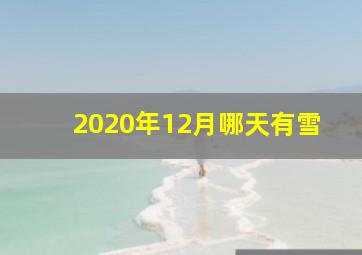 2020年12月哪天有雪