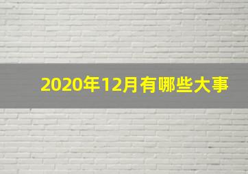 2020年12月有哪些大事