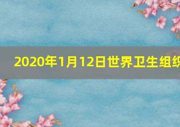 2020年1月12日世界卫生组织