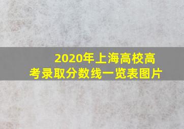 2020年上海高校高考录取分数线一览表图片