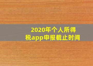 2020年个人所得税app申报截止时间