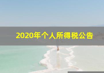 2020年个人所得税公告