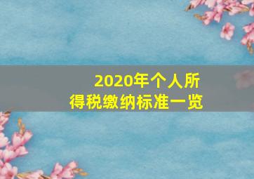 2020年个人所得税缴纳标准一览