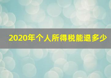 2020年个人所得税能退多少